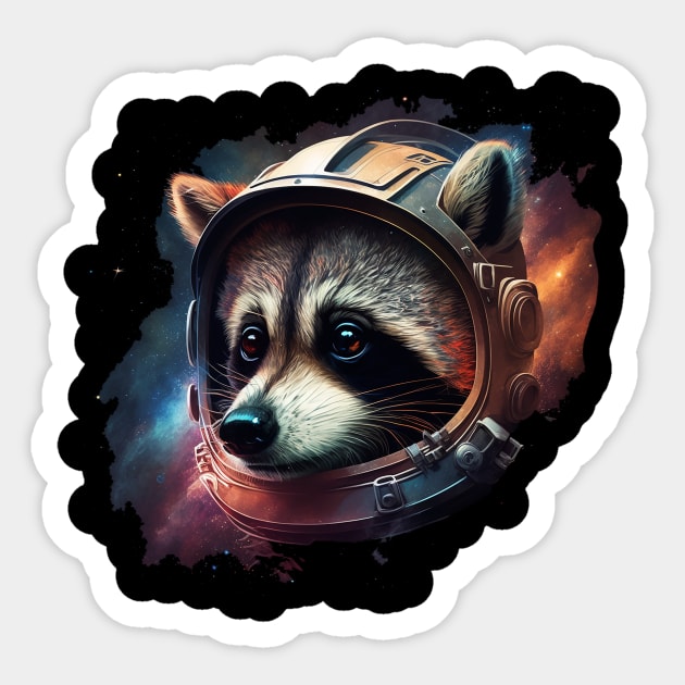 space raccoon Sticker by a cat cooking